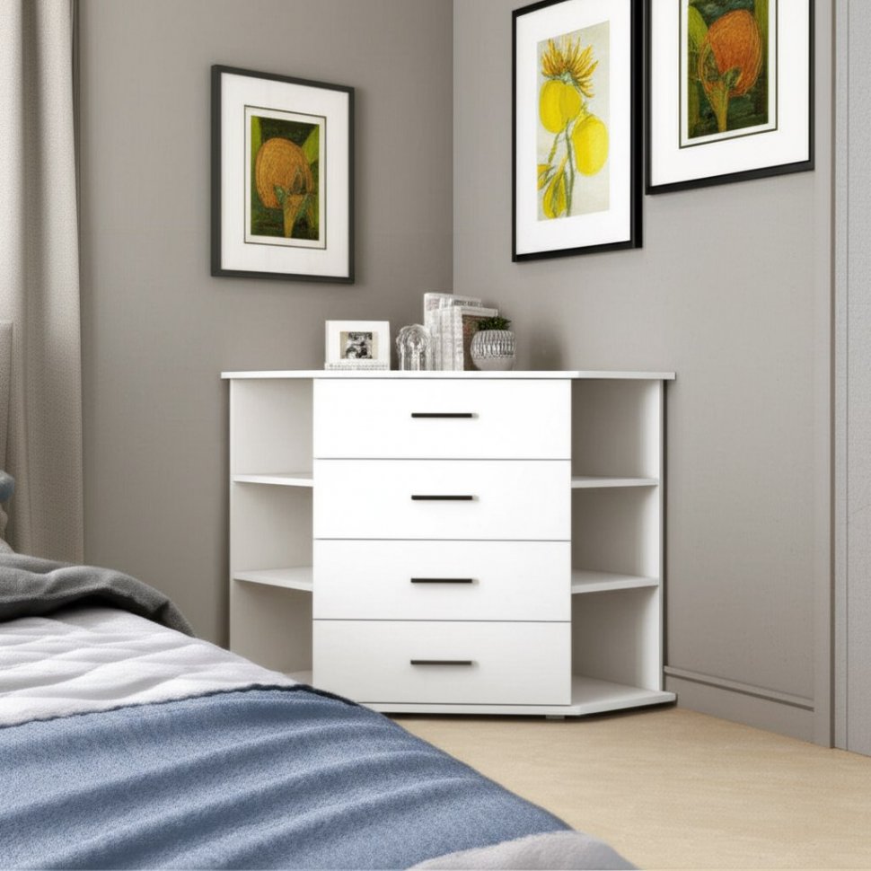 Комод угловой Катрин-7 (ТЭКС) Белый