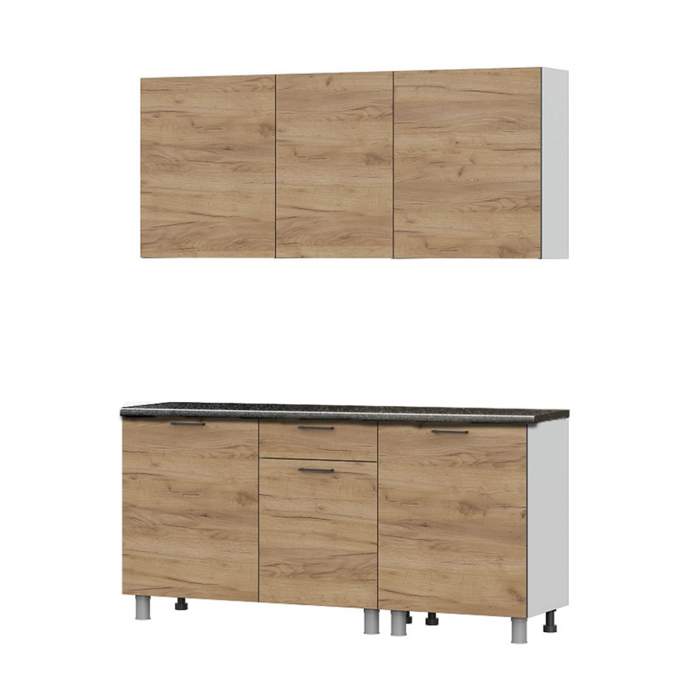 Кухонный гарнитур 1,7 м "Лаванда" Дуб Золотой (со столешницей 26 мм)