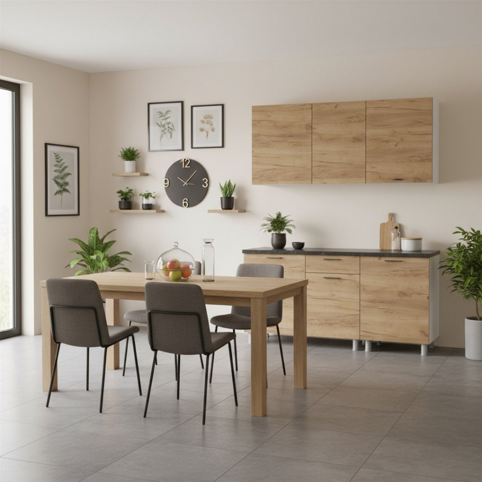 Кухонный гарнитур 1,7 м "Лаванда" Дуб Золотой (со столешницей 26 мм)