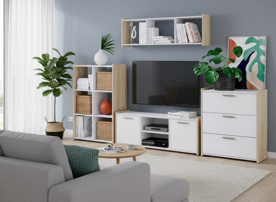 Набор мебели для гостиной Симпл дуб сонома/белый