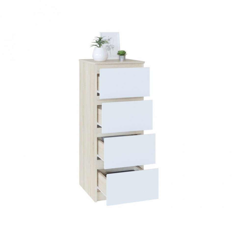 Комод Т-4Р Дуб Сонома/Белый