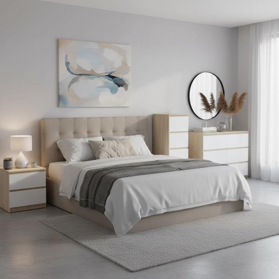 Комод Т-4Р Дуб Сонома/Белый