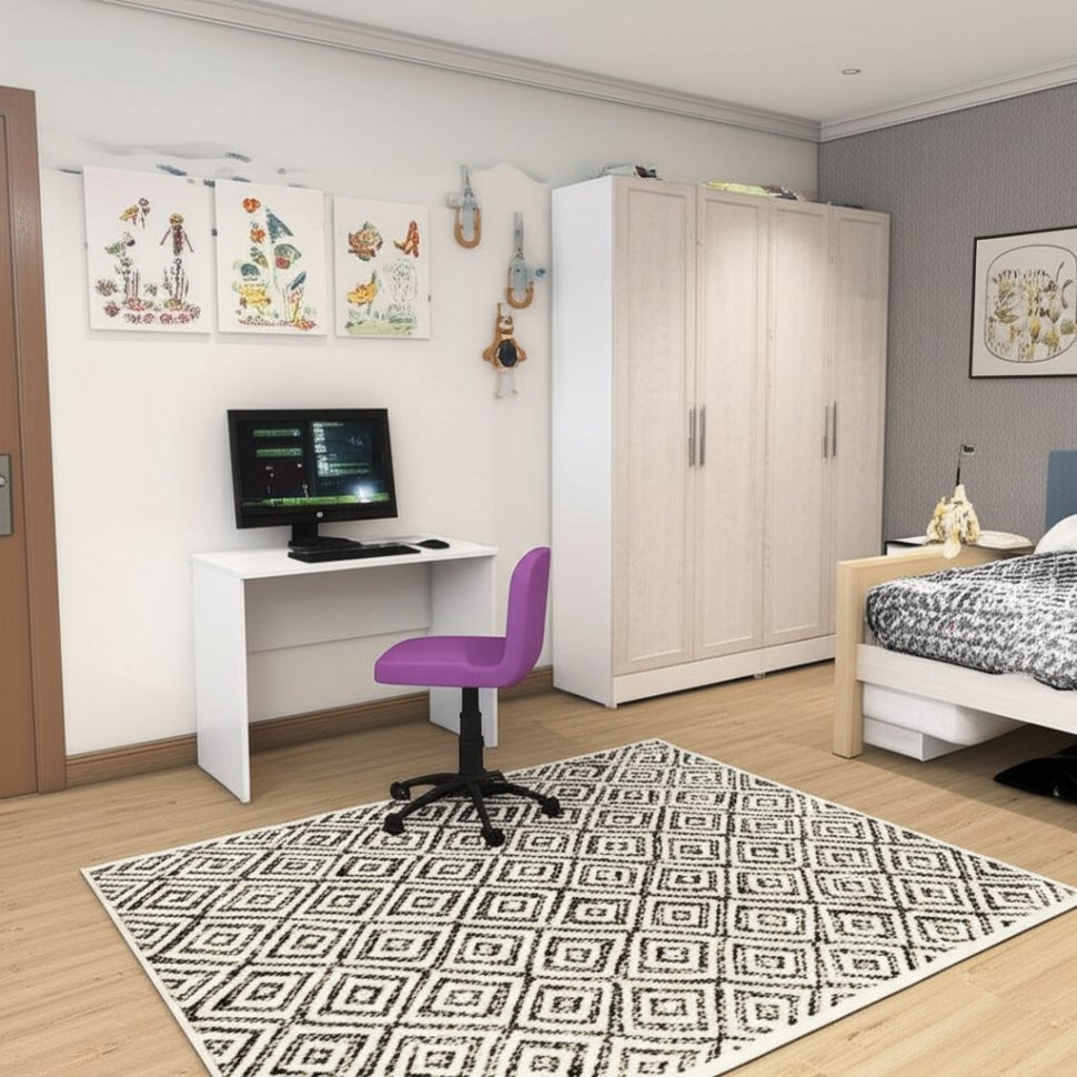 Стол письменный Токио (Арника) Белый текстурный