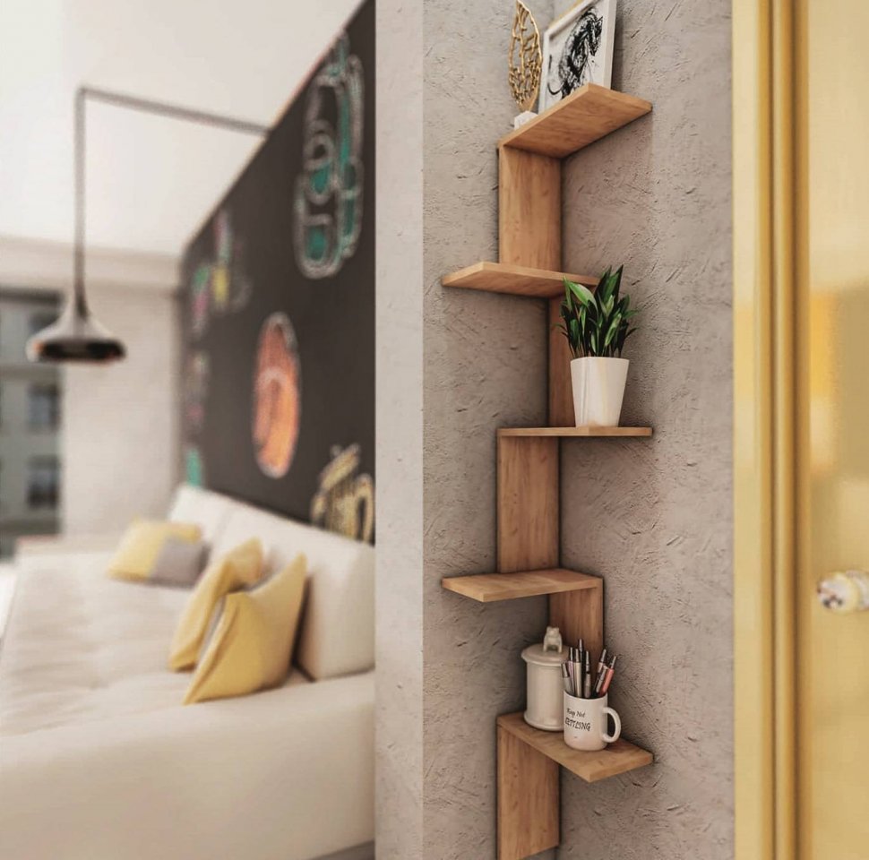 Полка угловая Стайл, крафт