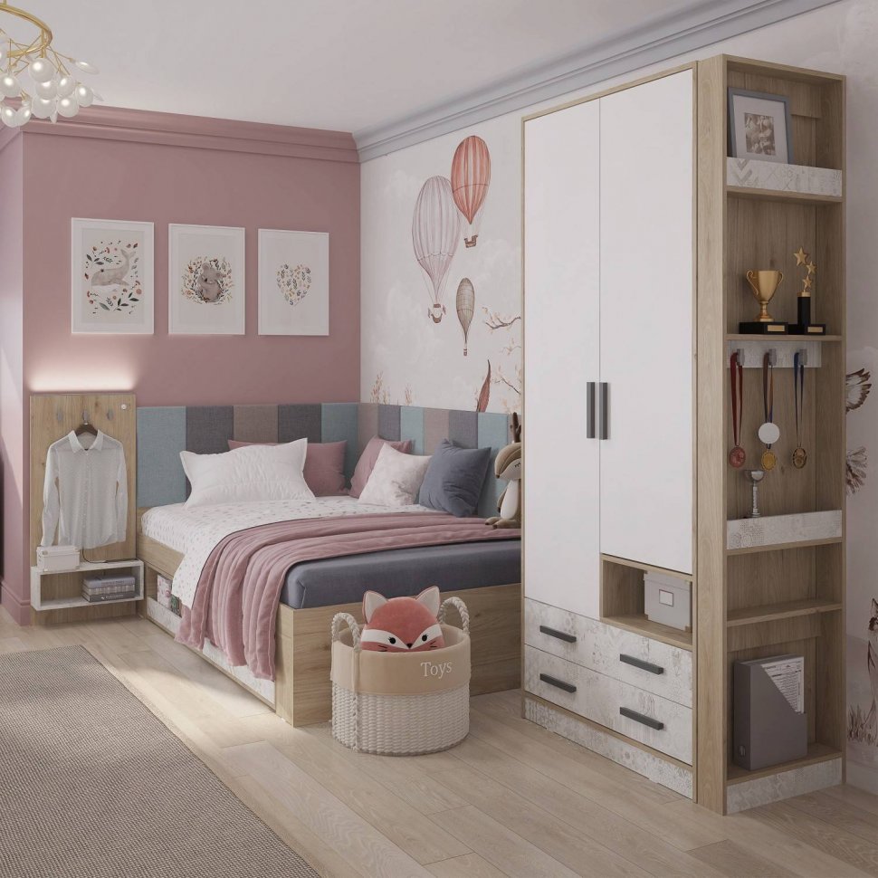 Шкаф двухдверный с стеллажом Алиса 9