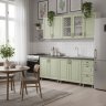 Кухонный гарнитур "Прованс" 2 м (со столешницей 26 мм)Серия 2Белый/Фисташковый текстурный/Черный