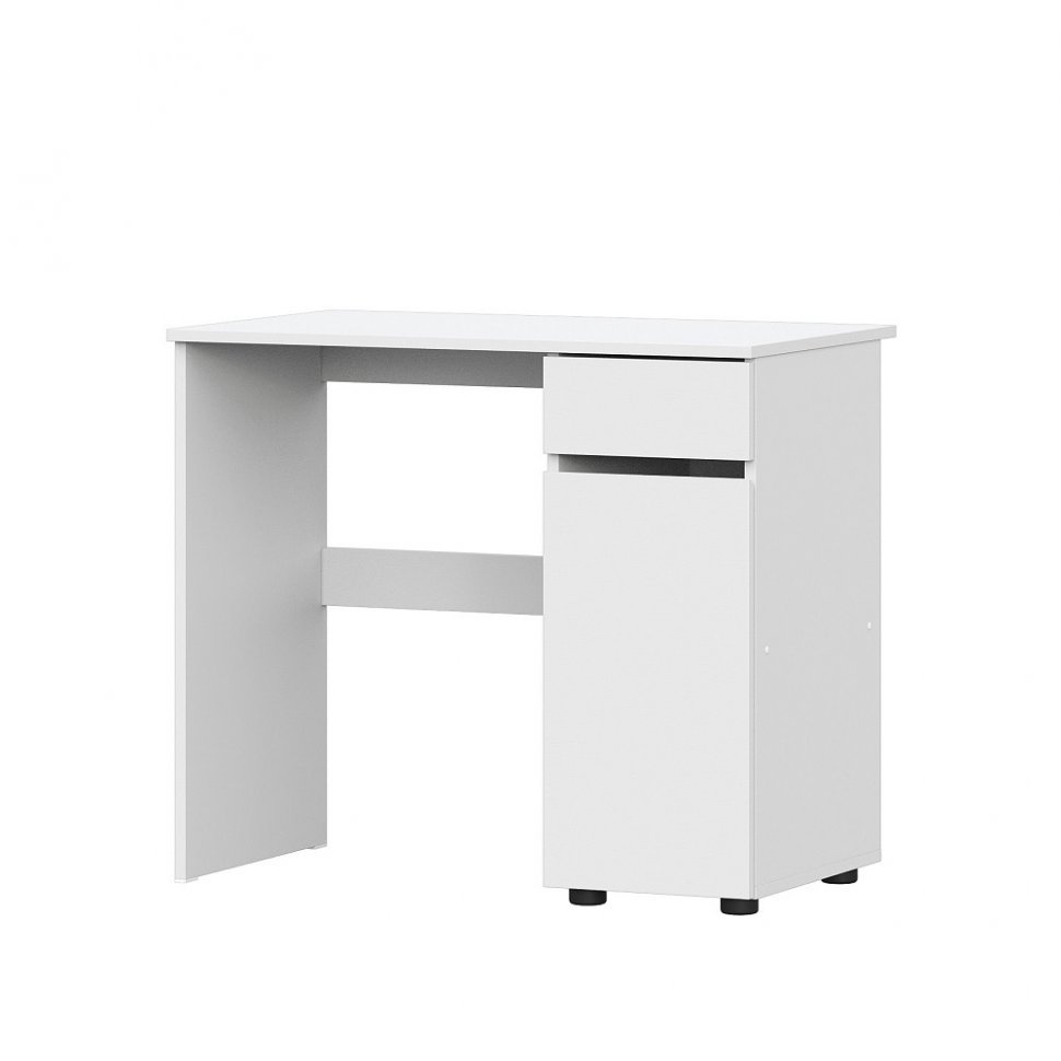 Стол письменный с ящиком Токио (Арника) Белый текстурный