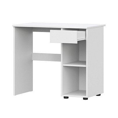 Стол письменный с ящиком Токио (Арника) Белый текстурный