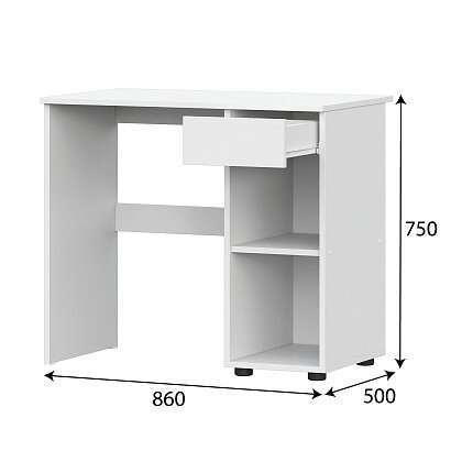 Стол письменный с ящиком Токио (Арника) Белый текстурный
