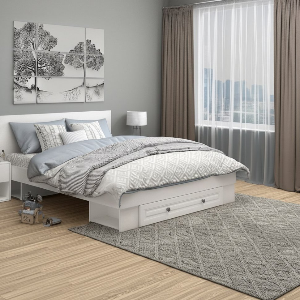 Кровать 140x200 Софт КР-11 (БТС) с ящиком