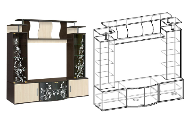 Гостиная Алегро Мебель Маркет (Венге) Комплект 1