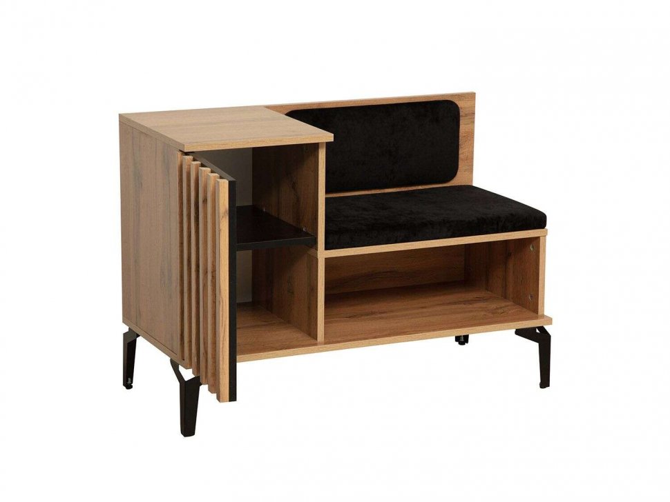 Тумба под обувь Либерти 51.23 (опора h150) Дуб вотан/Черный