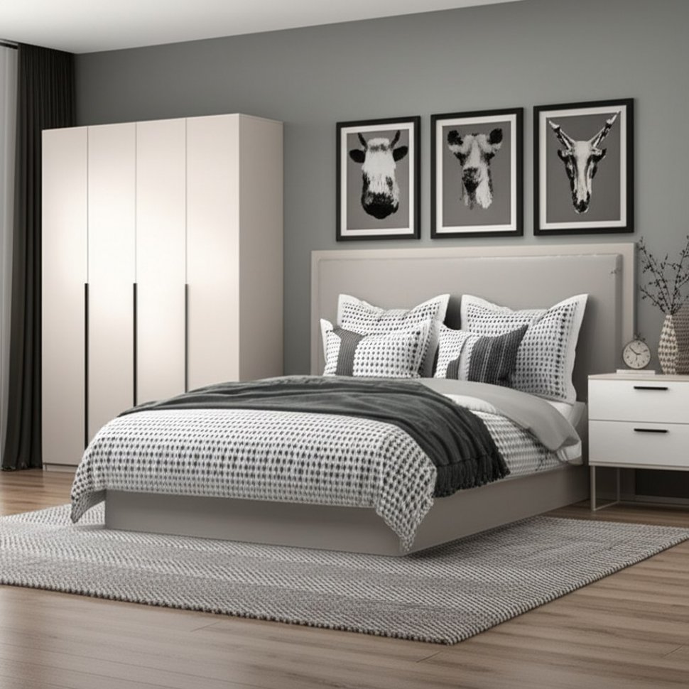 Шкаф распашной с наполнением (13 полок + 2 ящика) ШК 5 (1600), Меланж