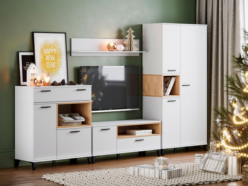 Гостиная Bergen 1 белый/Дуб Бунратти