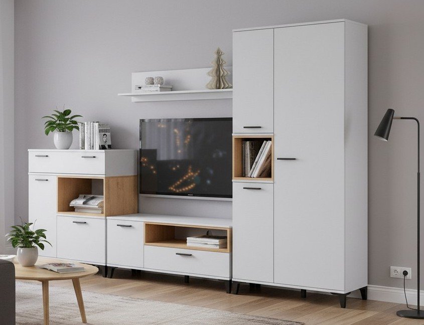 Гостиная Bergen 1 белый/Дуб Бунратти