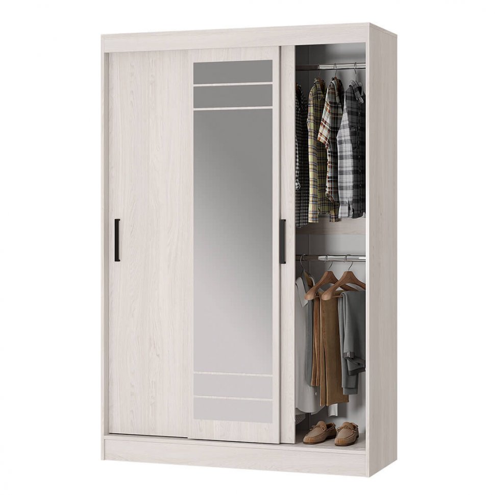 Шкаф-купе Тео ШКК-02 (Мебелони) Ясень белый