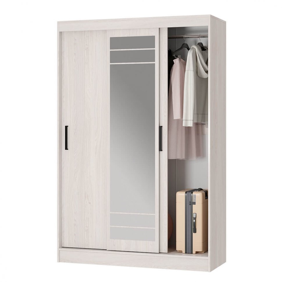 Шкаф-купе Тео ШКК-02 (Мебелони) Ясень белый