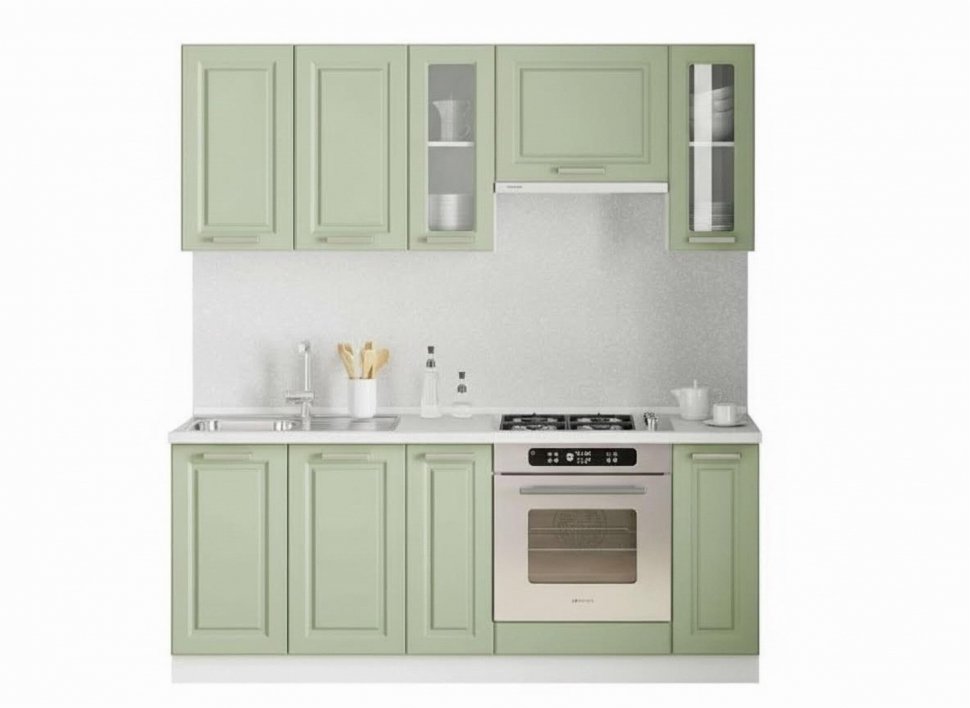 Кухня Вокс комплект 6 Белый / Фисташка
