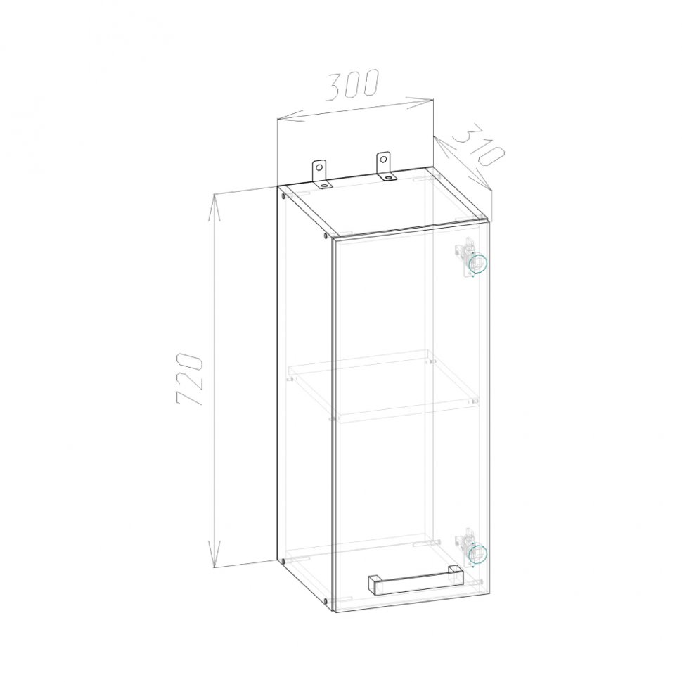 Шкаф кухонный верхний Варя 300 3В (Крафт золотой)