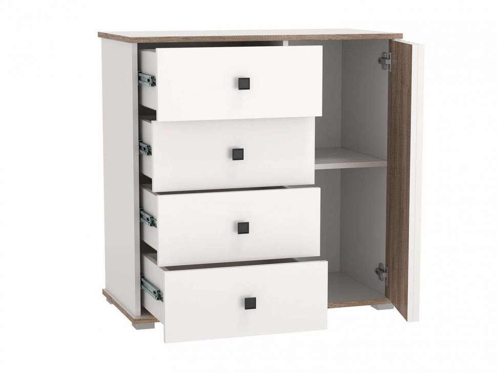 Спальня Либерти опора h=20мм Белый / Дуб Каньон