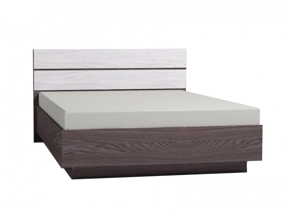 Кровать 140х200 Монако Люкс 308 c основанием из дерева (Глазов) Ясень Анкор темный / Ясень Анкор светлый
