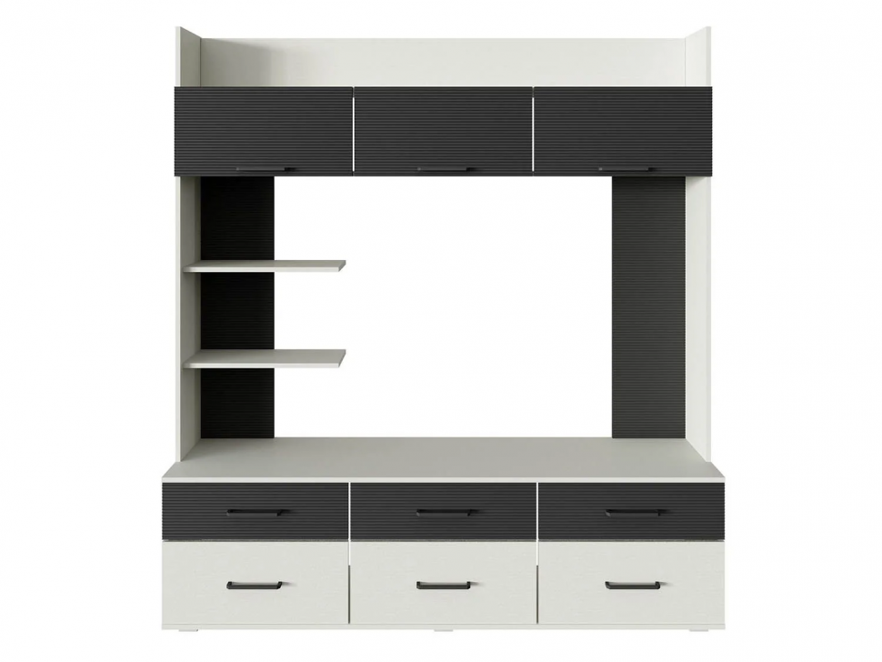 Сити 30 шкаф для ТВА Белая Аляска / Черный