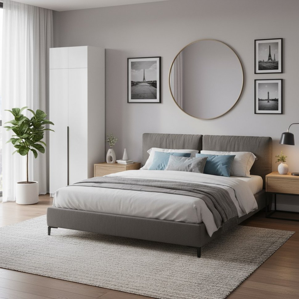 Шкаф с антресолью (полка + штанга) ШК 5 (800), Белый