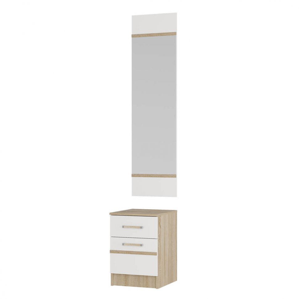 Тумба с зеркалом Сакура СЗ-01 (БТС) Белый/Дуб Сонома