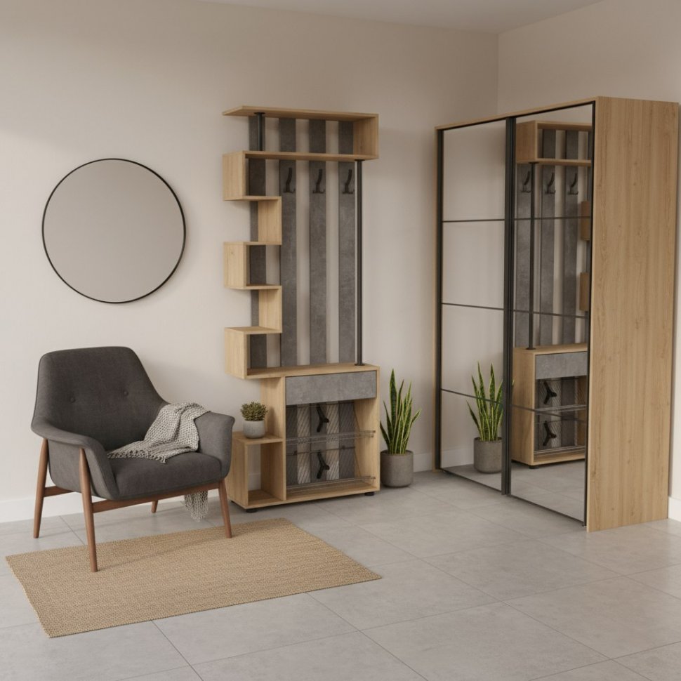 Прихожая Мини Лайт МЛ-1 дуб крафт/ателье