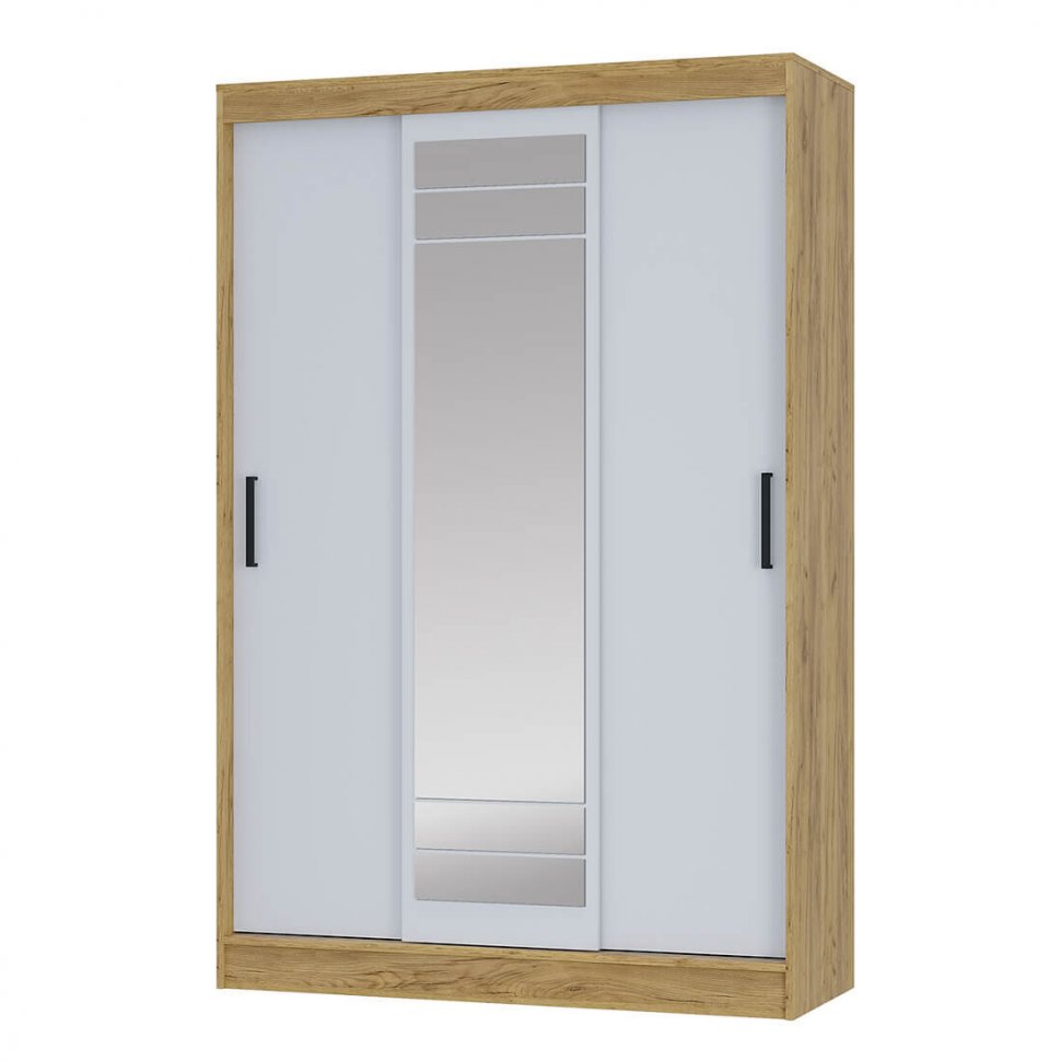 Шкаф-купе Тео ШКК-02 (БТС) Крафт / Белый