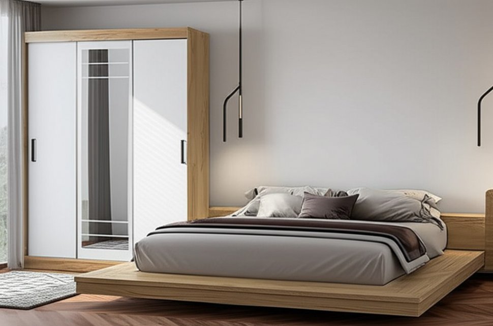 Шкаф-купе Тео ШКК-02 (БТС) Крафт / Белый