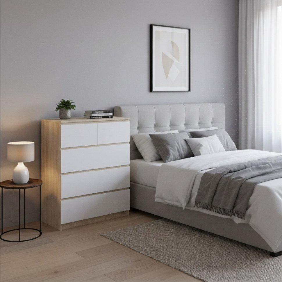 Комод Т-5Р Дуб Сонома/Белый