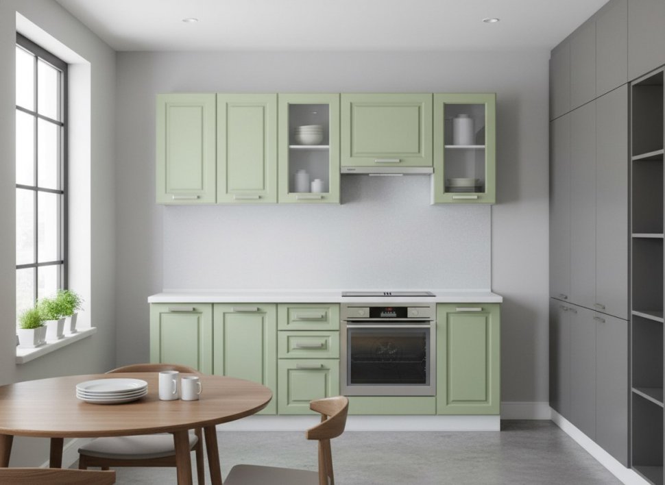 Кухня Вокс комплект 5 Белый / Фисташка