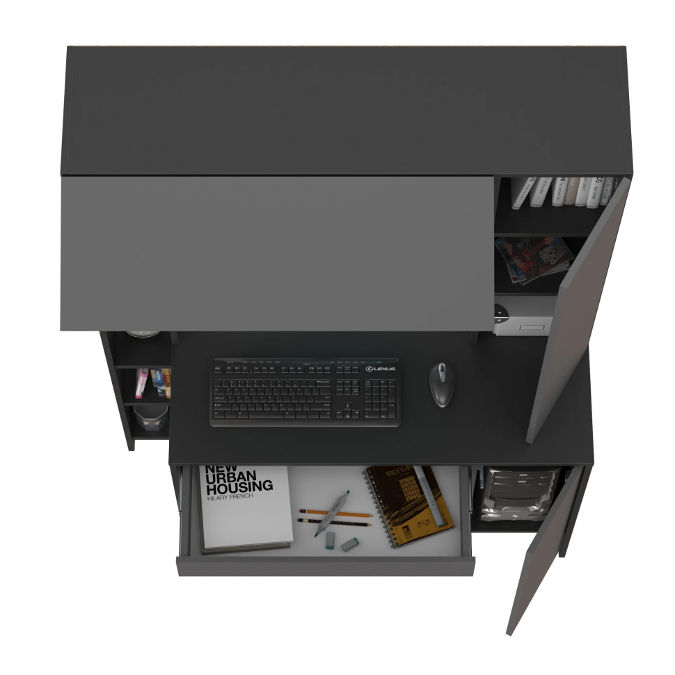 Комфорт Стол компьютерный 12.71 Антрацит / Темно-серый