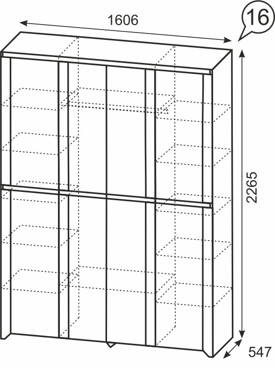 Шкаф четырехдверный с зеркалами Твист 16 (1) Ижмебель