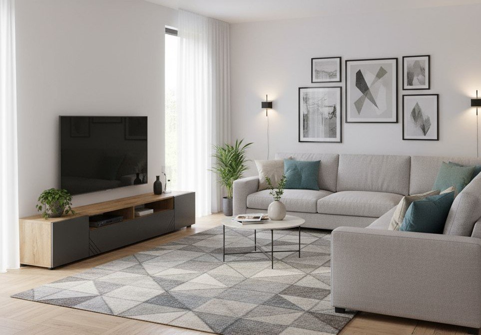 Тумба для ТВ Байкал, Дуб золотой, Графит