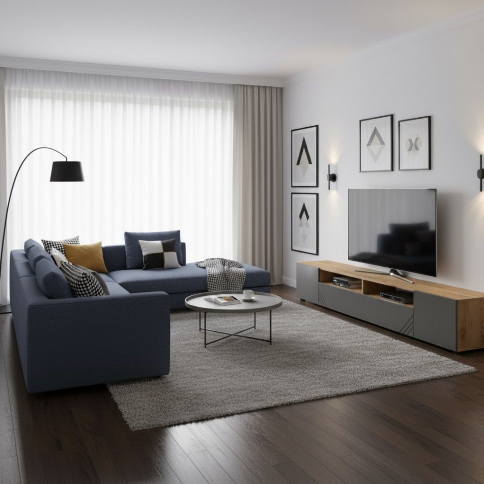 Тумба для ТВ Байкал, Дуб золотой, Графит