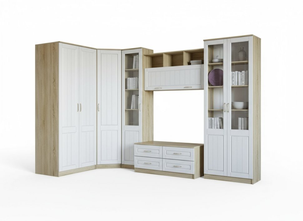 Гостиная Оливия 3 Дуб Сонома/белое дерево