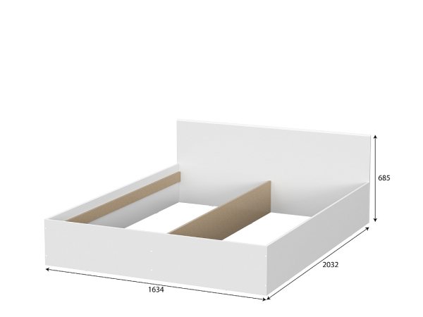 Токио кровать двойная универсальная 1,6 с основанием / Белый текстурный