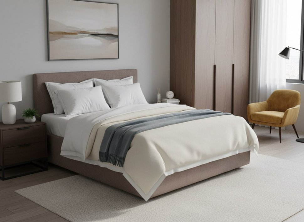 Кровать Nova 1800 с основанием / какао №8