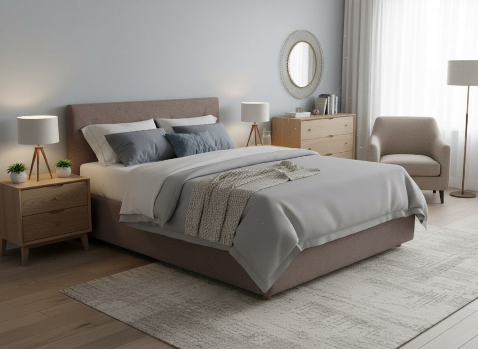 Кровать Nova 1800 с основанием / какао №8