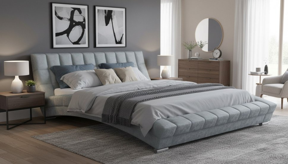 Оливия кровать 160 Дарлинг грей сандал