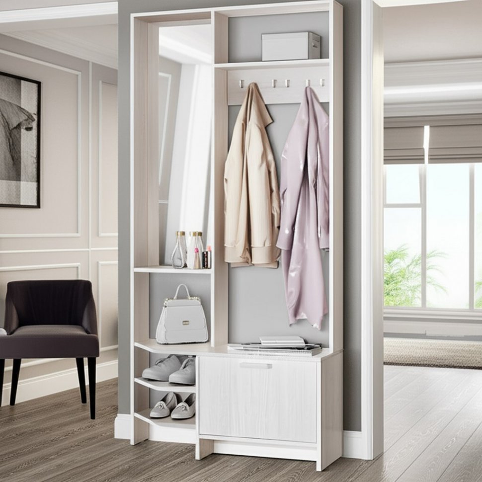 Прихожая Тео ПР-01, ясень белый