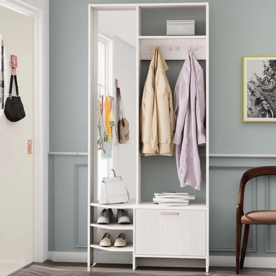 Прихожая Тео ПР-01, ясень белый