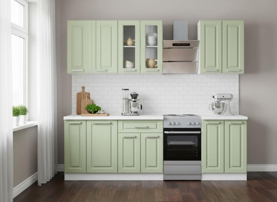 Кухня Вокс комплект 4 Белый / Фисташка