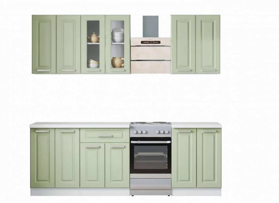 Кухня Вокс комплект 4 Белый / Фисташка