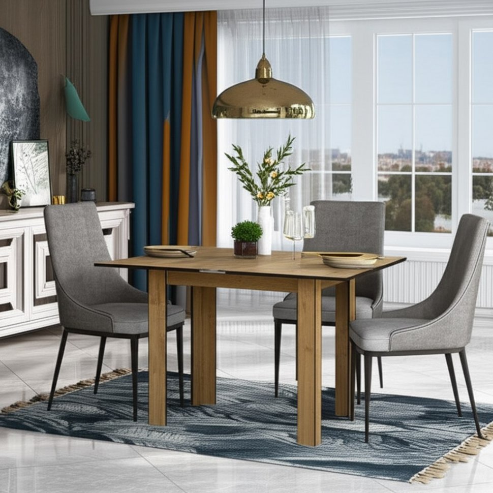 Стол Арника СО-3 Дуб Золотой обеденный, раскладной