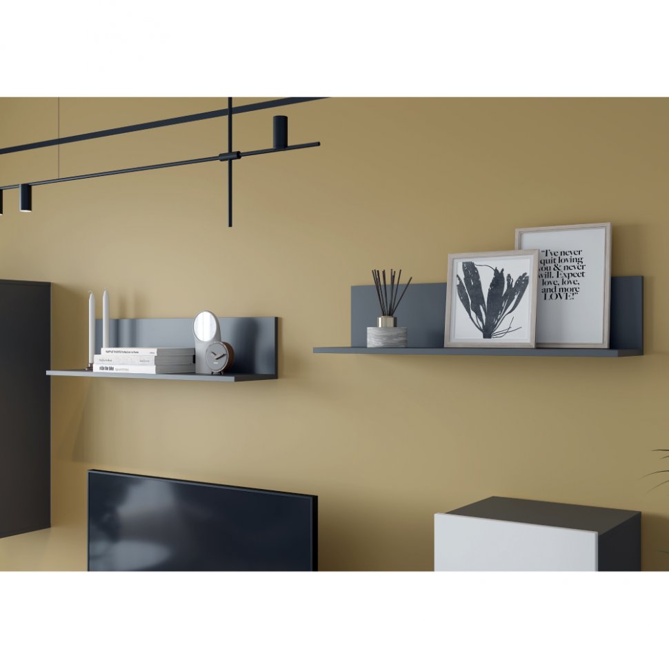 Гостиная Лира (Горизонт) Белый Глянец / Серый Графит