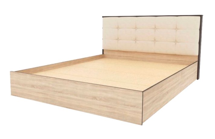 Кровать 140х200 Лирика ЛК-2 с настилом ЛДСП (Велюр Карамель) ТЭКС