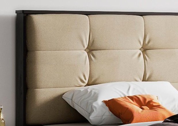 Кровать 140х200 Лирика ЛК-2 с настилом ЛДСП (Велюр Карамель) ТЭКС